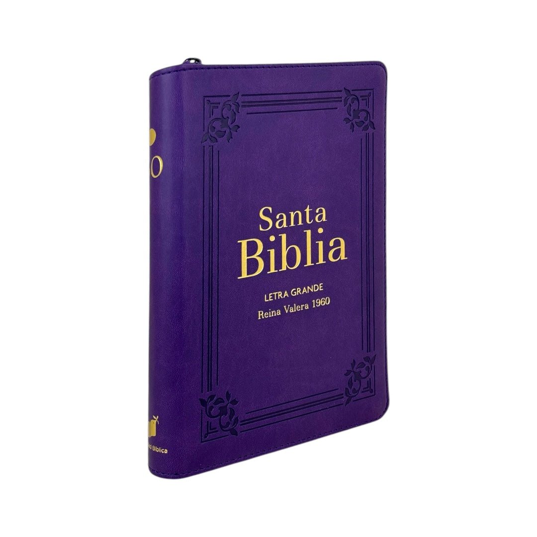 BIBLIA REINA VALERA 1960 LETRA GRANDE MANUAL LILA C/CIERRE INIDCE - Levítico