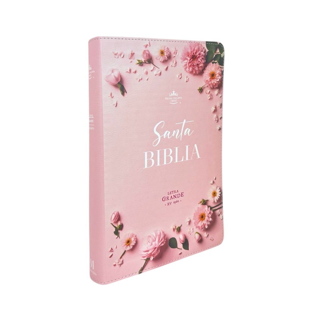 BIBLIA REINA VALERA 1960 LETRA GRANDE MANUAL ROSA CON FLORES INDICE - Levítico