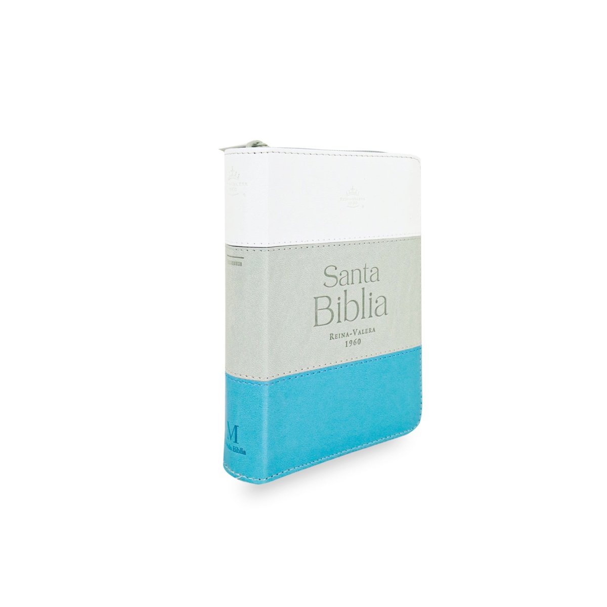 BIBLIA REINA VALERA 1960 TAMAÑO BOLSILLO TRICOLOR TURQUESA C/CIERRE