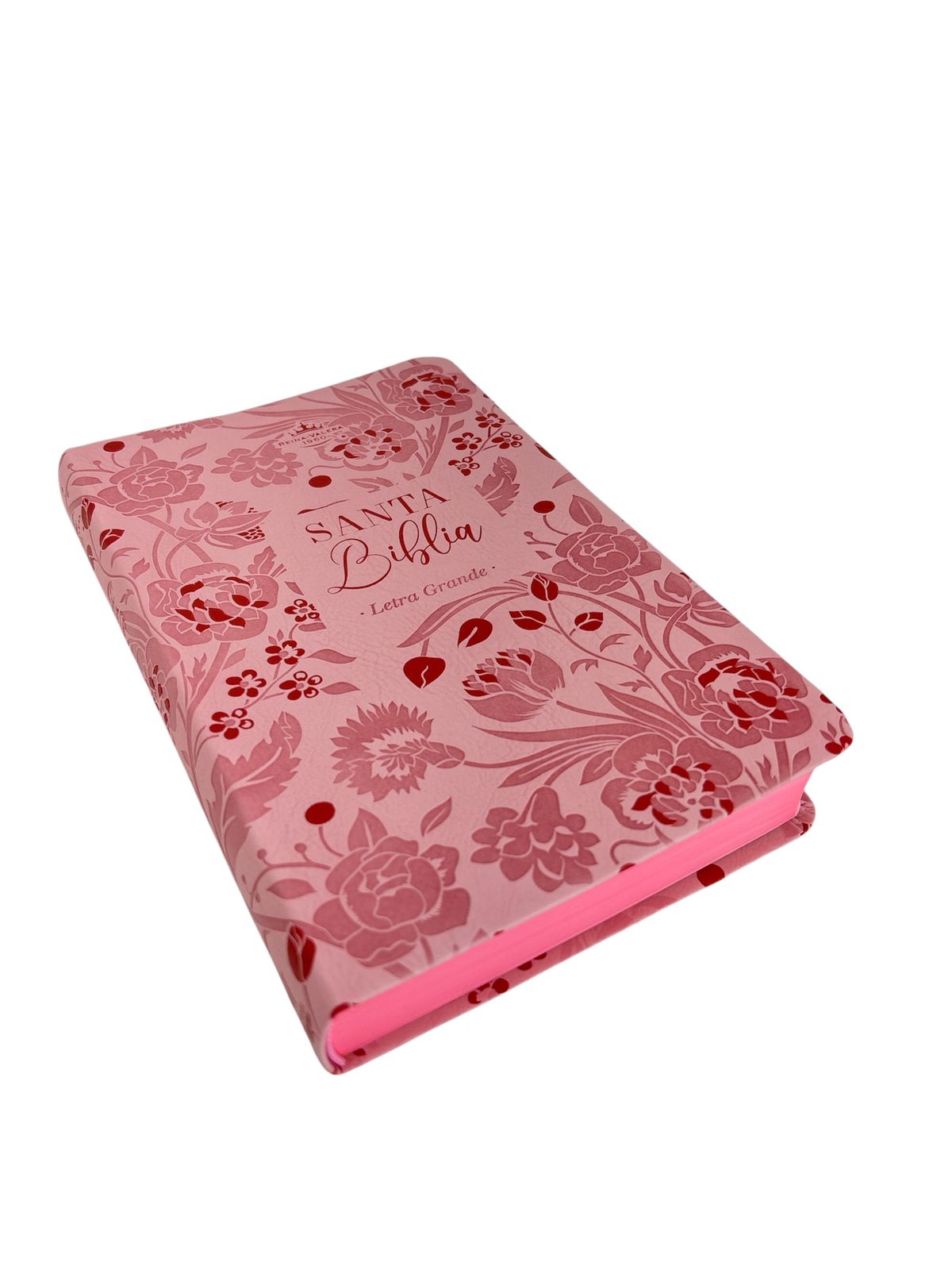 BIBLIA REINA VALERA 1960 LETRA GRANDE MANUAL IMIT PIEL ROSA FLORAL
