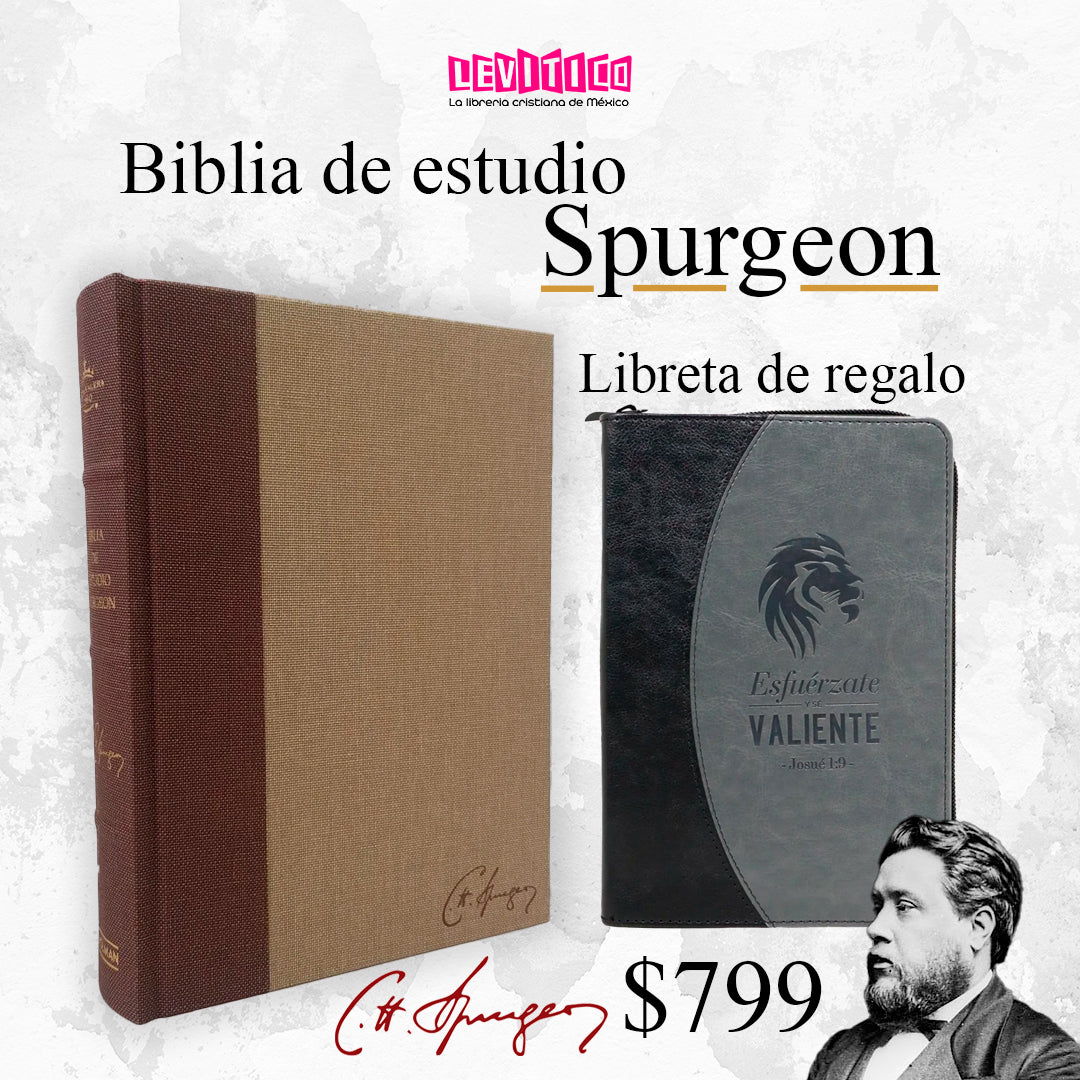 Biblia de estudio Spurgeon Pasta dura Marrón/Claro Tela