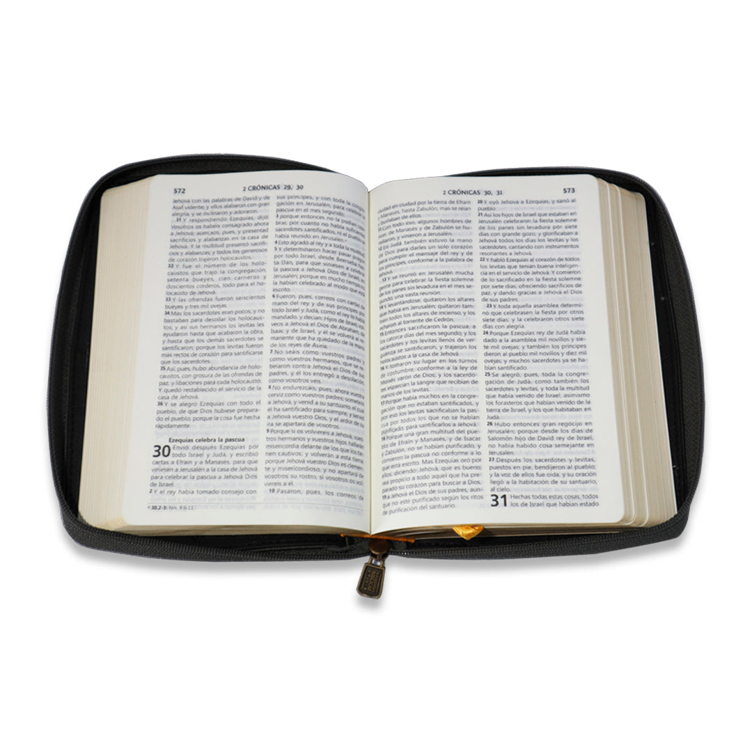 Santa Biblia RVR1960 Compacta c/cierre Negro y Gris