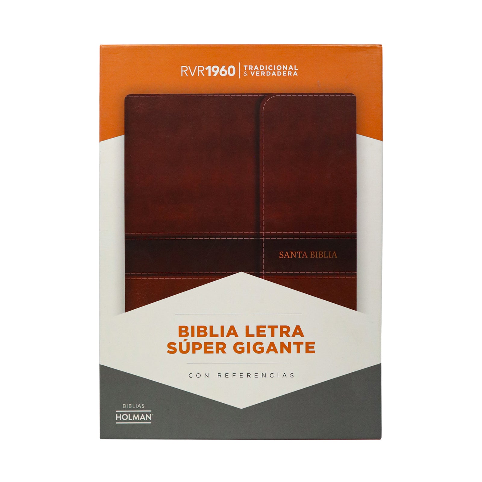 BIBLIA RV1960 LETRA SUPER GIGANTE SIMIL PIEL MARRON SOLAPA/ IMÁN