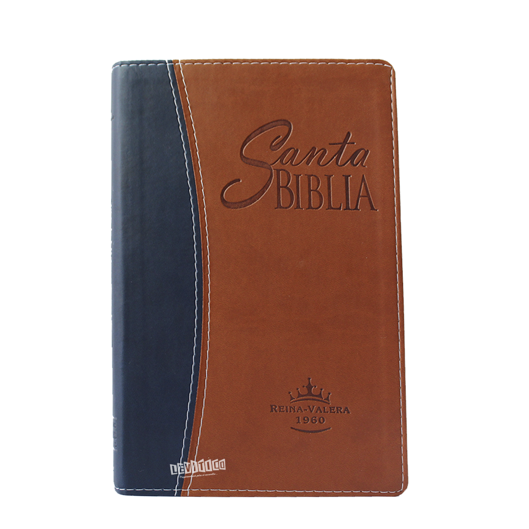Santa Biblia RVR1960 Letra grande azul/marrón