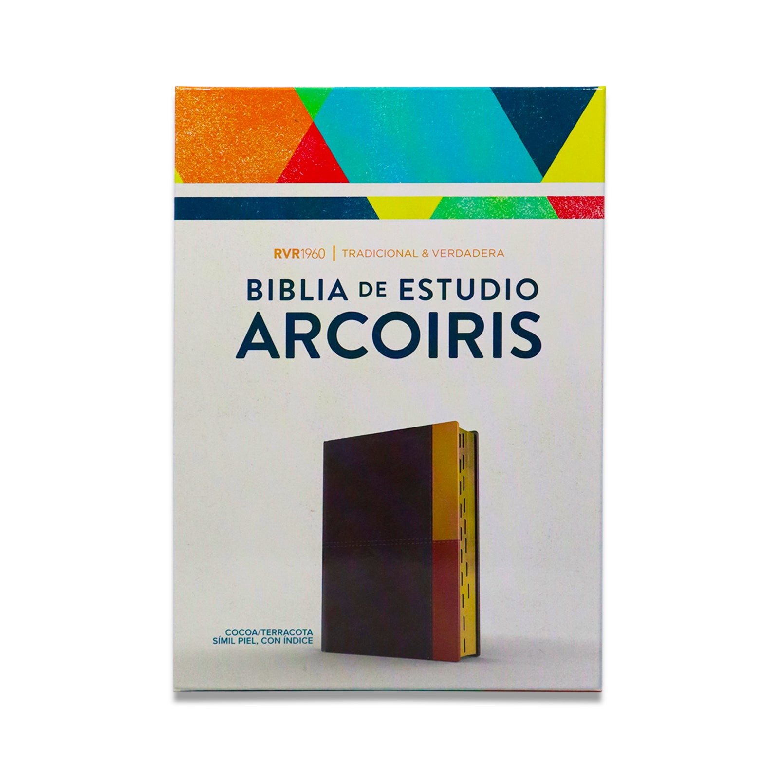 BIBLIA RVR1960 DE ESTUDIO ARCOIRIS SIMIL PIEL TERRACOTA C/ INDICE