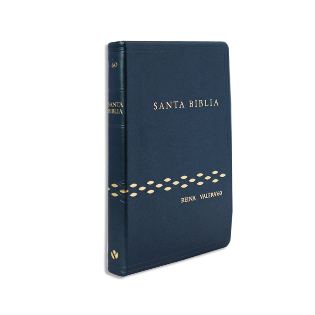 SANTA BIBLIA RV60 CON REFERENCIAS VINIL AZUL
