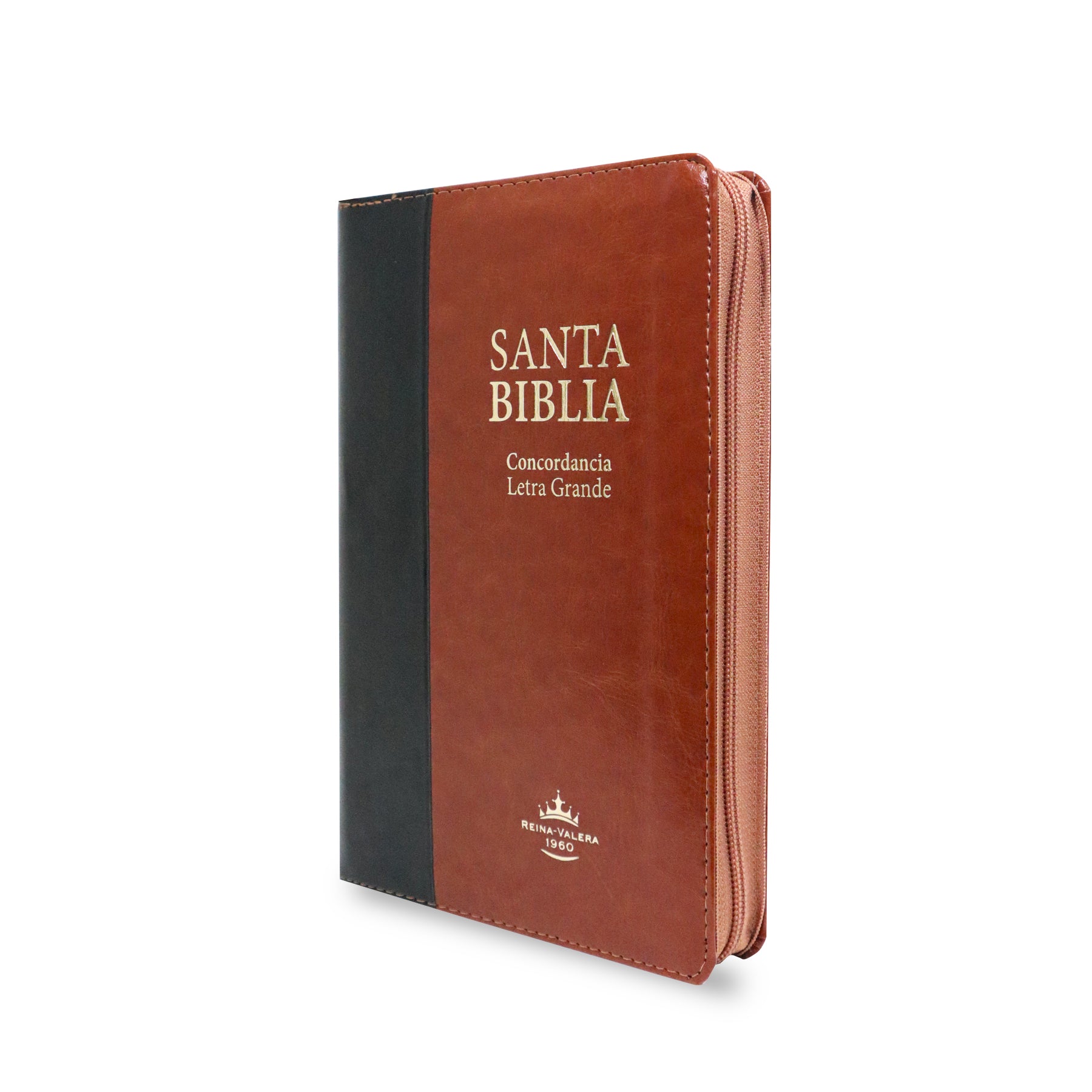 BIBLIA REINA VALERA 1960 TAMAÑO MANUAL LETRA GRANDE DUOTONO NEGRO/MARRON