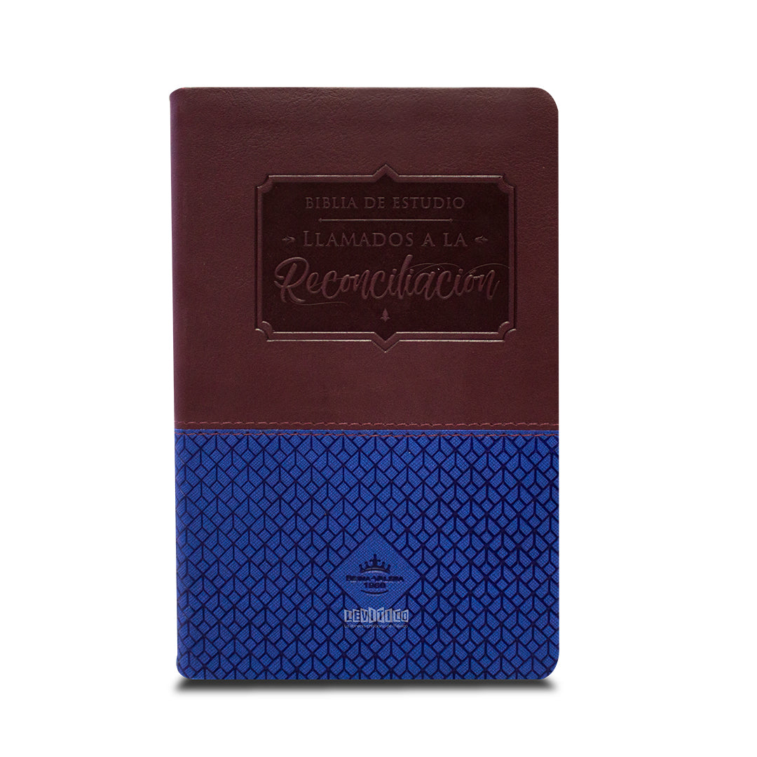 BIBLIA DE ESTUDIO LLAMADOS A LA RECONCILIACIÓN RV1960 Azul/Marron  C/Indice