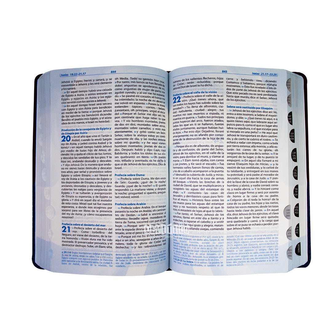 BIBLIA DE ESTUDIO LLAMADOS A LA RECONCILIACIÓN RV1960 Azul/Marron  C/Indice
