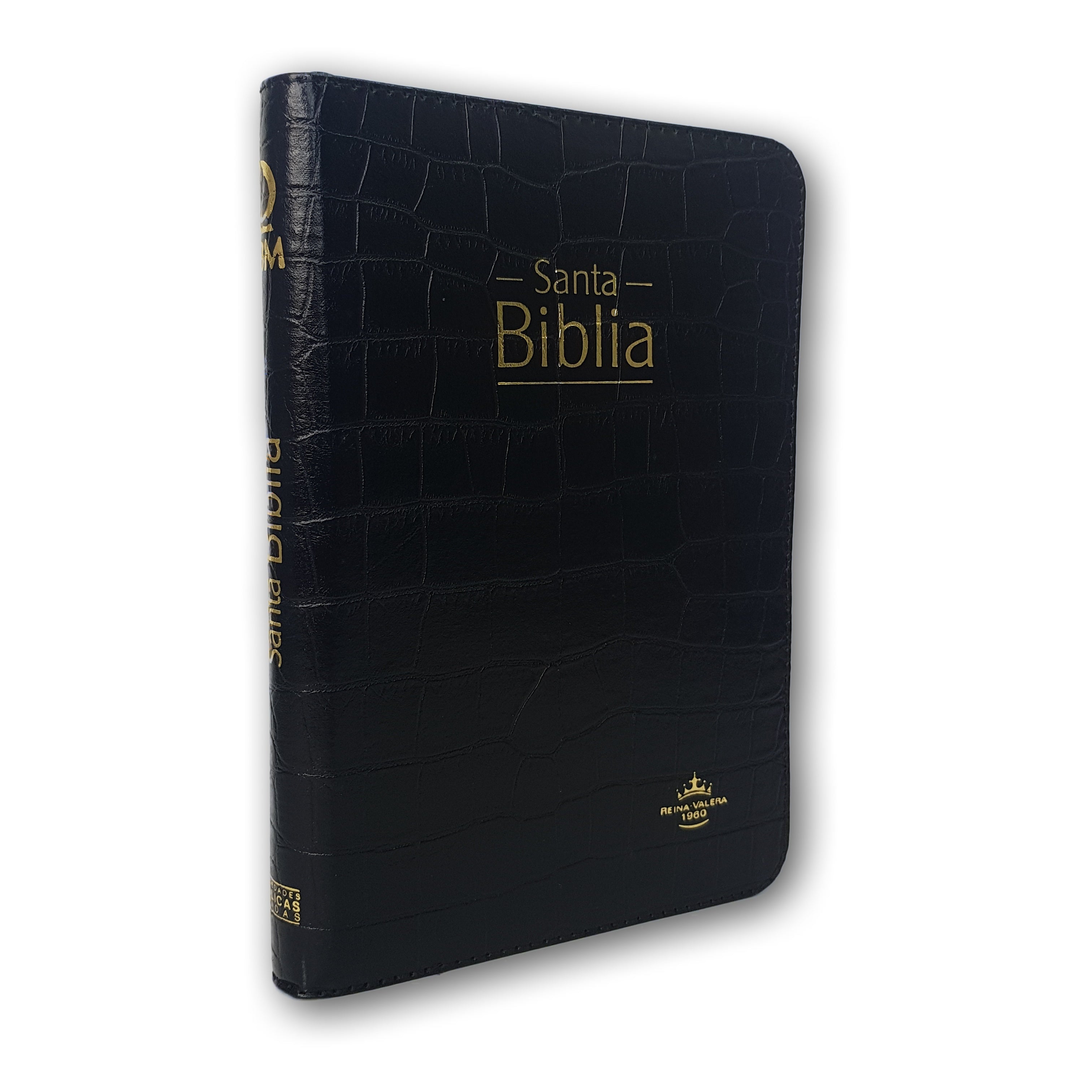 Santa Biblia RVR1960 Ultra fina Negro lujo c/cierre