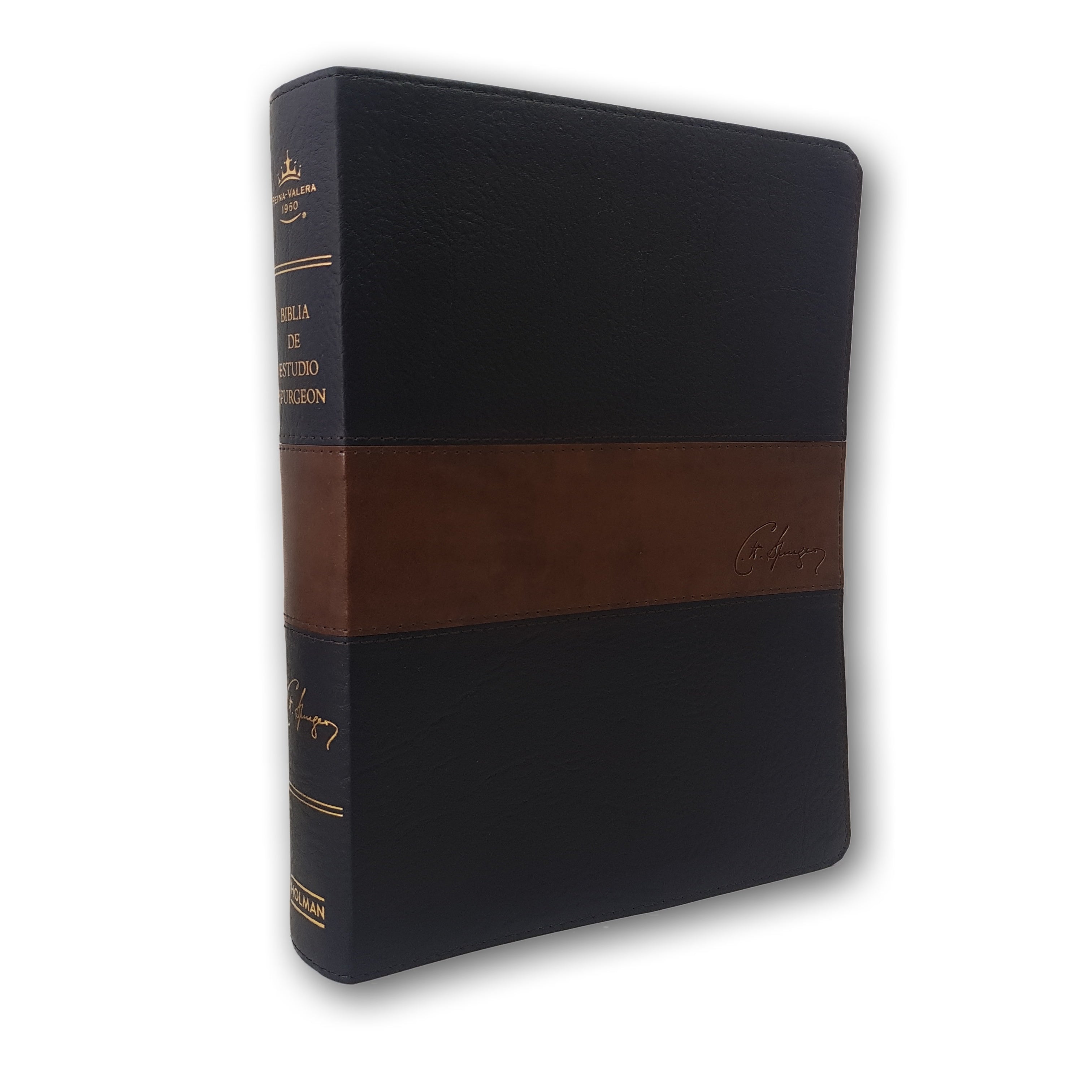 Biblia de estudio Spurgeon RVR1960 Negro/Marrón símil piel
