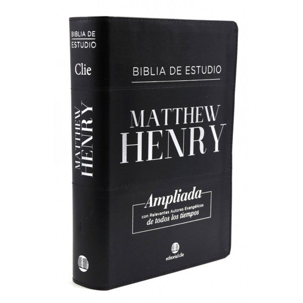 Biblia de estudio Matthew Henry Piel fabricada negro