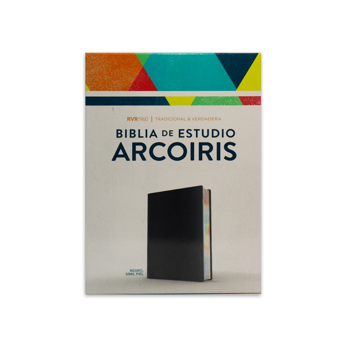 BIBLIA DE ESTUDIO ARCOIRIS RVR1960 NEGRO SIMIL PIEL