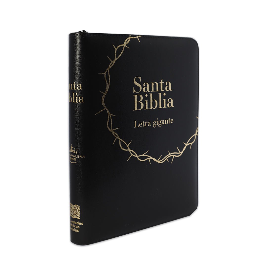 SANTA BIBLIA RVR1960 LETRA GIGANTE NEGRO C/CIERRE DISEÑO CORONA SIN INDICE - Levítico