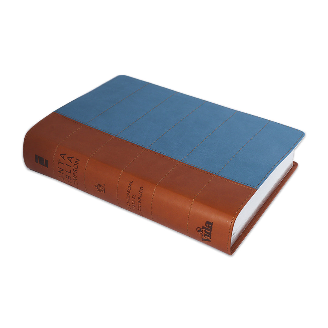 Biblia de Estudio Thompson RVR60 Azul/Marrón