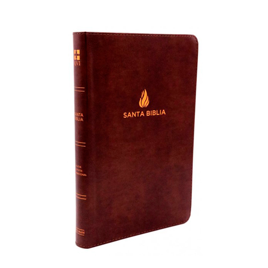 Biblia Ultrafina, NVI marrón piel fabricada con índice